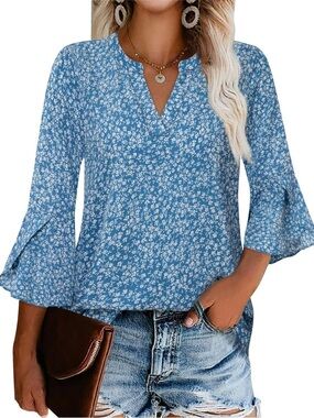 Women’s Floral Boho 3/4 Sleeves Blouse, Size XXL - NWT